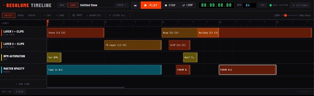 ADSR Timeline Lite for Resolume — OSC Cue Controller for VJs