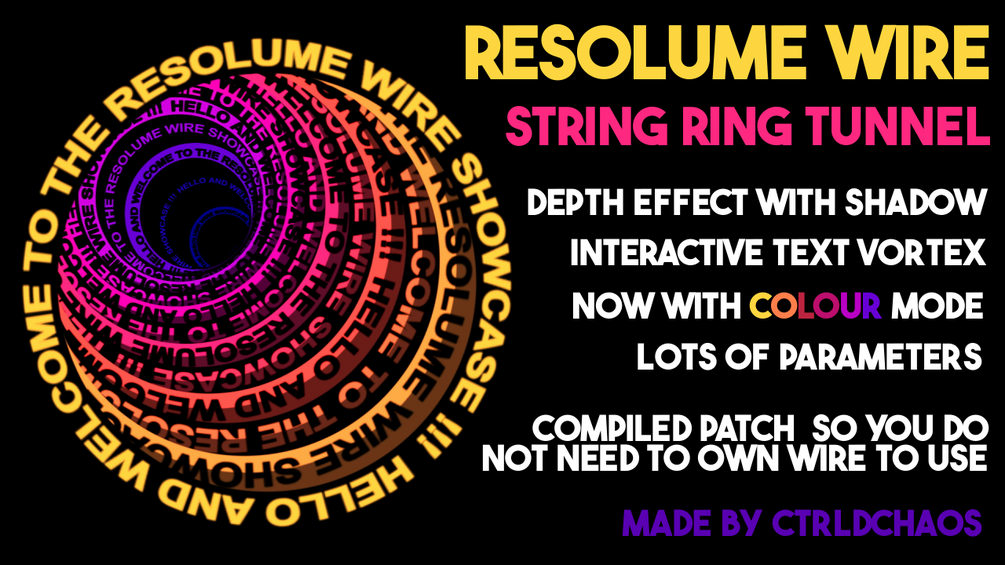 String Ring Tunnel Interactive Resolume Wire Patch
